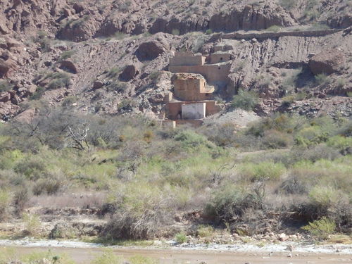 It appears to be an old mining or mine processing structure.